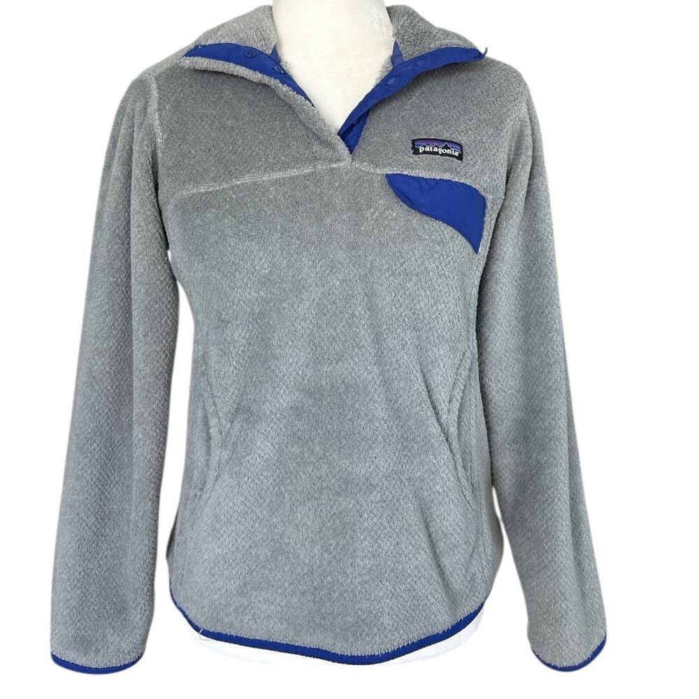 Patagonia Women's Re-Tool Snap-T Pullover Sweatshirt Gray Blue Size Small Fleece